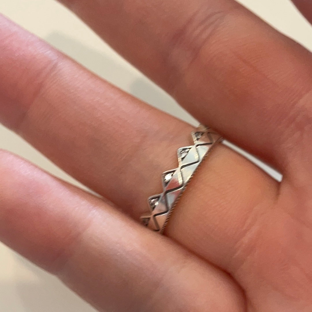 Genuine Pandora Sparkle Crown Princess Edgy Ring Size 50