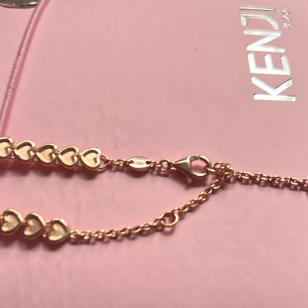Genuine Links of London Rose Gold Heart CHOKER Necklace 38cm