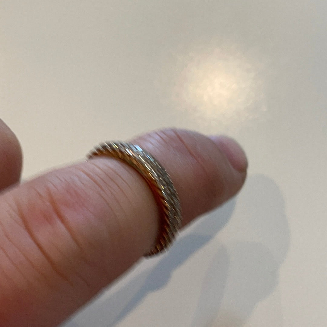 Genuine Rose Gold Pave Sparkle Band Ring Stacker Ring Size 60