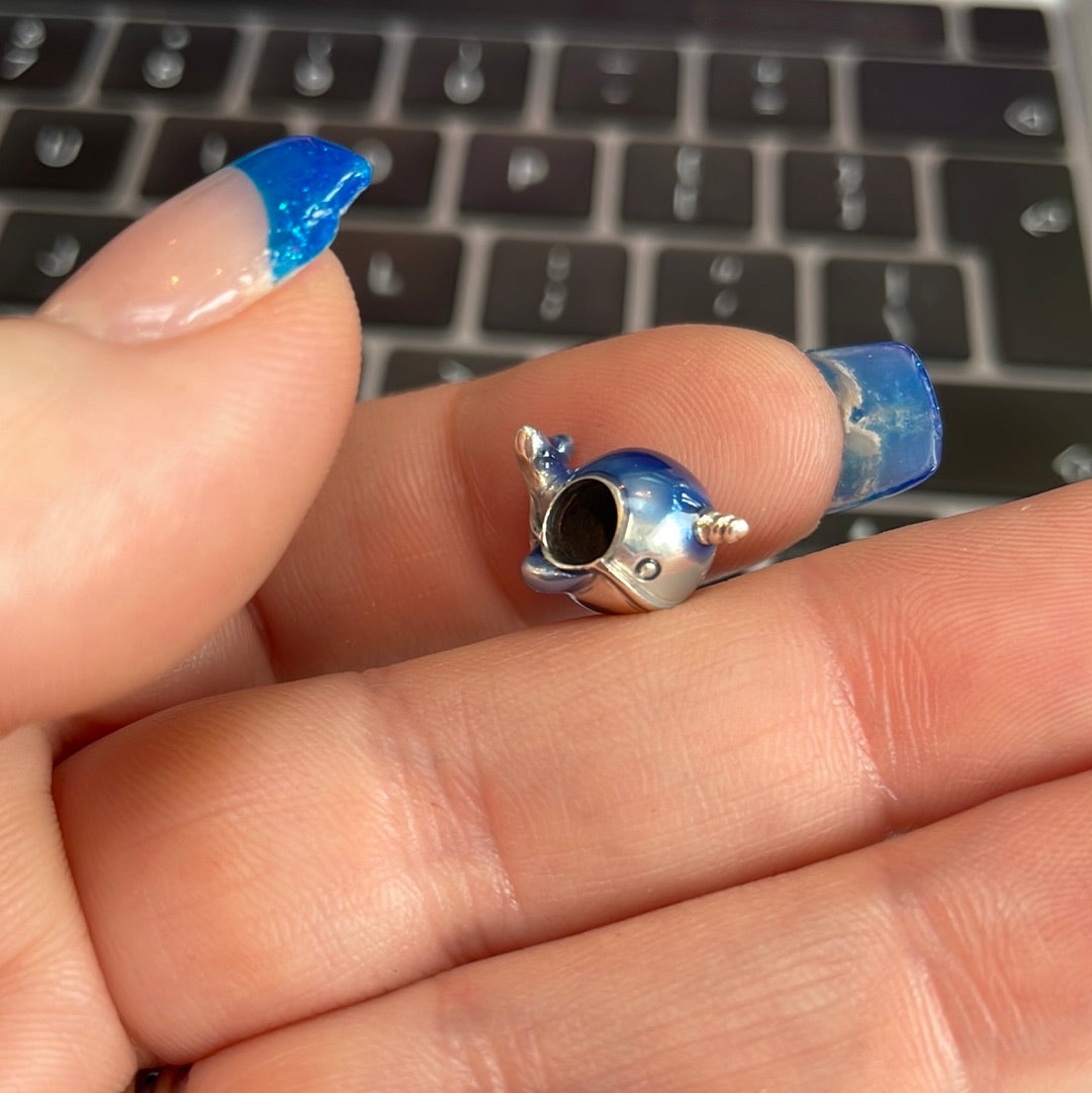 Genuine Pandora Narwhal Whale Enamel Summer Blue Charm