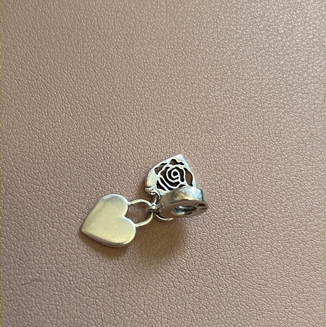 Genuine Pandora Rose Heart Padlock Dangle Charm
