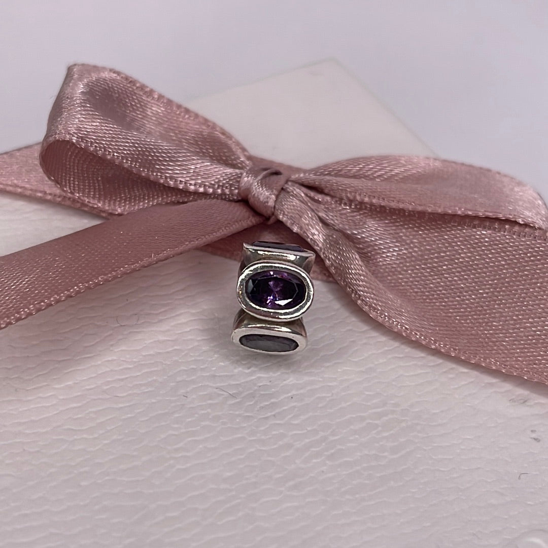 Genuine Pandora Oval Light Charm in Purple