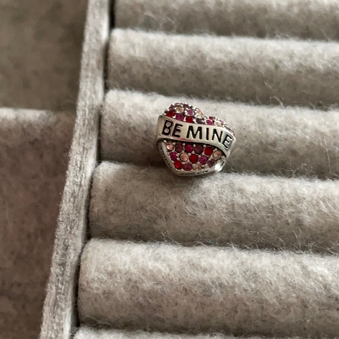 Genuine Chamilia Pave Love Heart Pave 'Be Mine' with Bow Charm