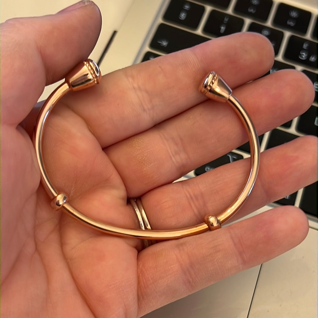 Genuine Links of London Rose Gold Vermeil Medium Cuff Bracelet 18cm BN