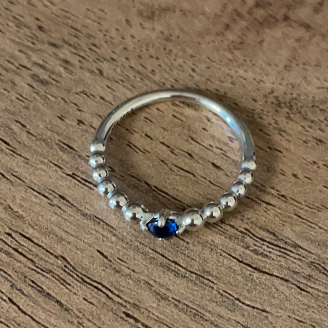 Genuine Pandora New Style Blue Navy September Birthstone Ring 60