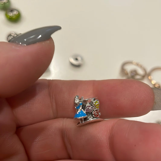 Genuine Pandora Disney Mad Hatters Hat Enamel Alice in Wonderland Charm