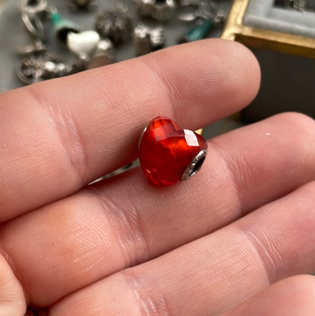 Genuine Pandora Choose Colour of Faceted Murano Glass Heart Charm
