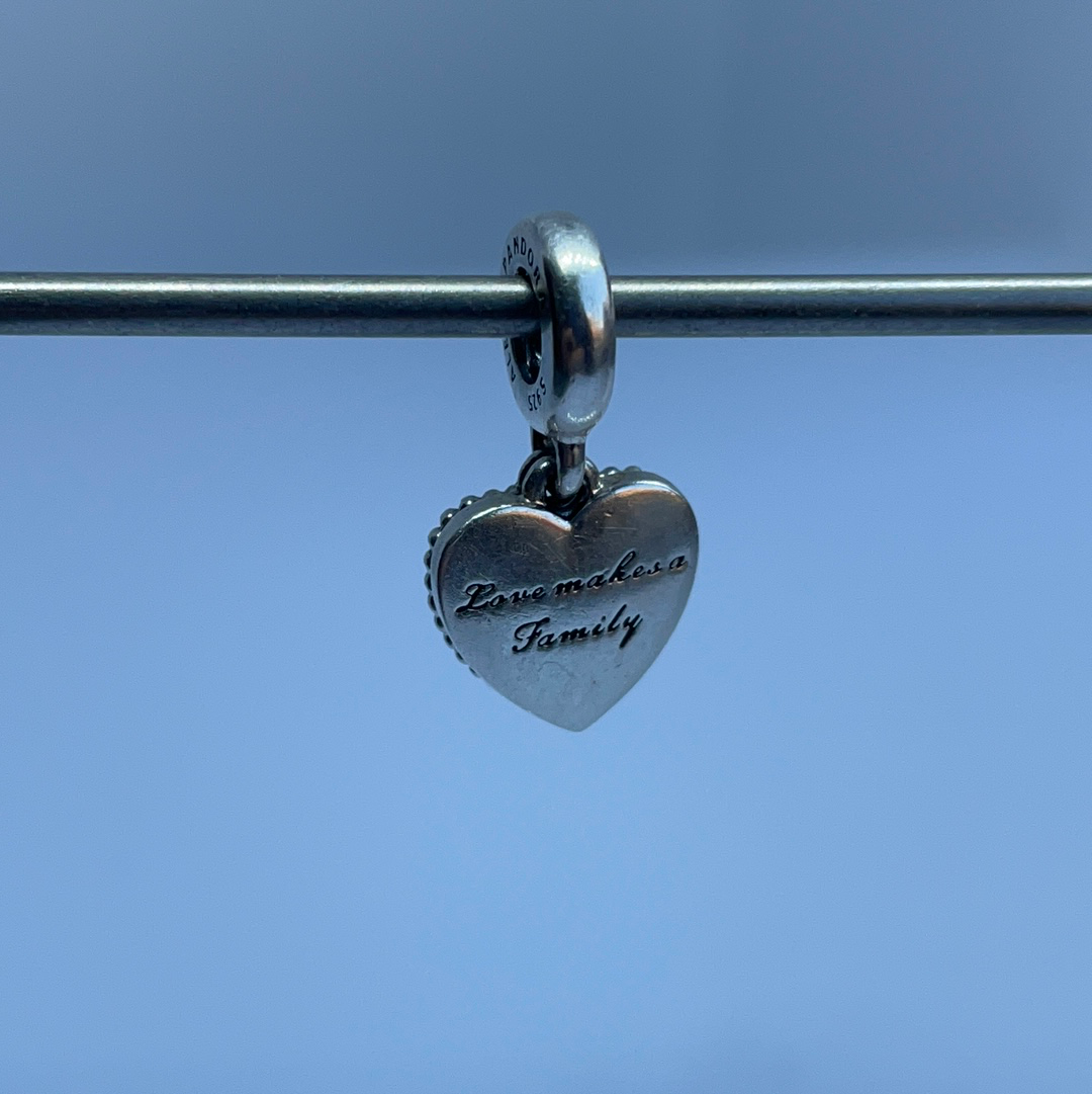 Genuine Pandora Pink Family Heart Enamel Charm Dangle Gift