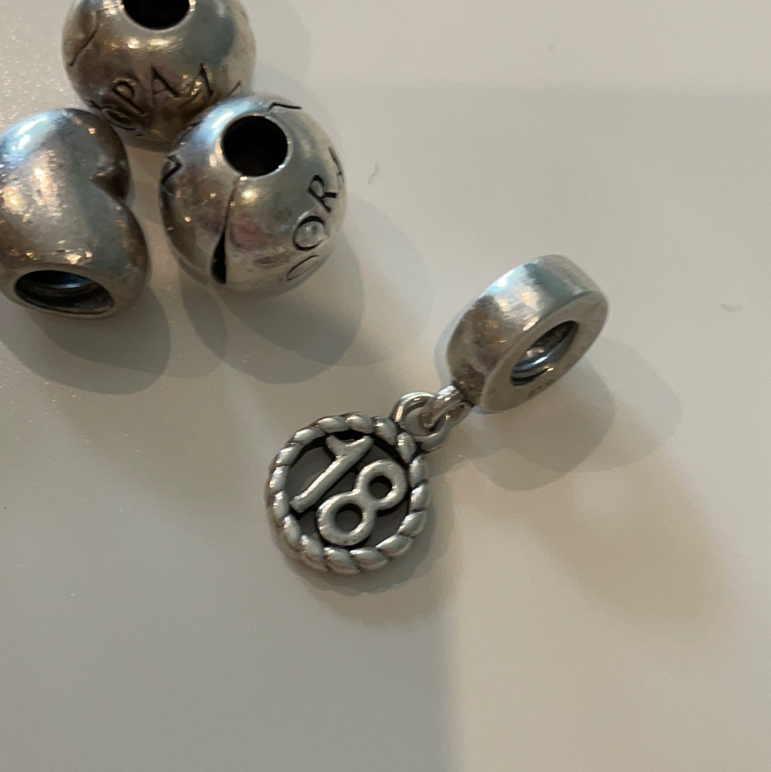 Genuine Pandora 18th 18 Birthday Dangle Charm