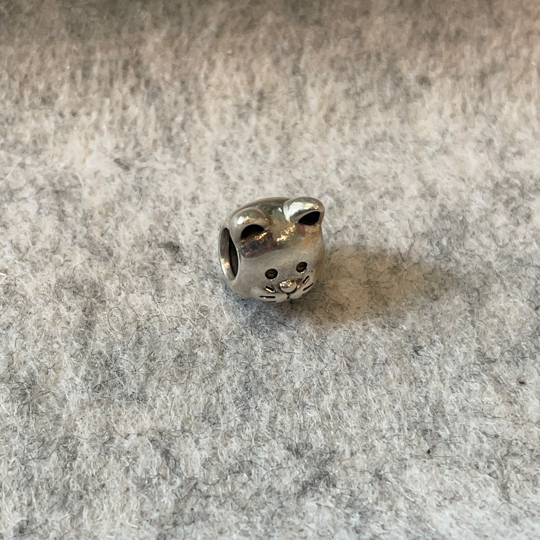 Genuine Pandora Cat Face Animal Charm
