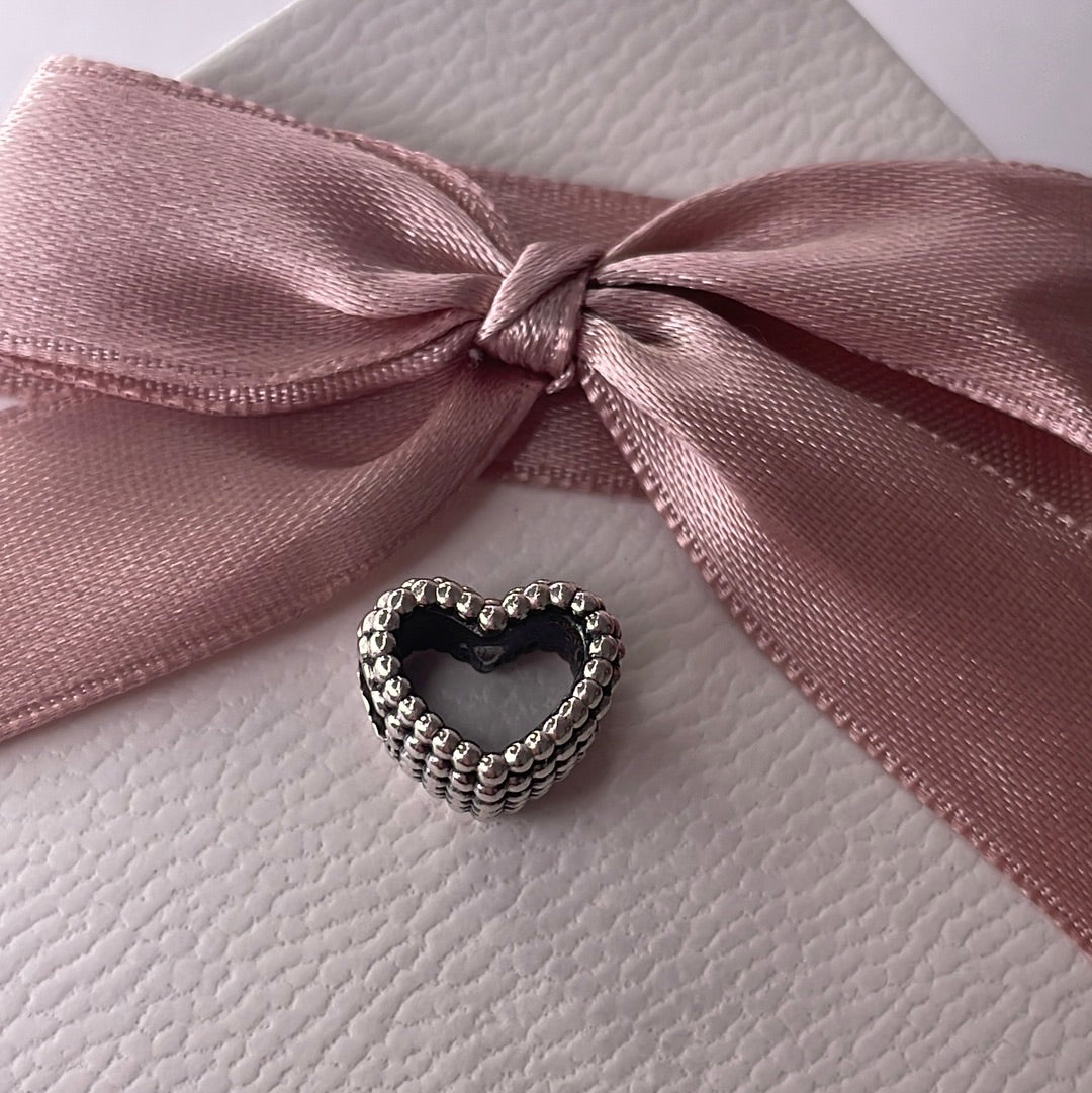 Genuine Pandora Beaded Openwork Heart Charm