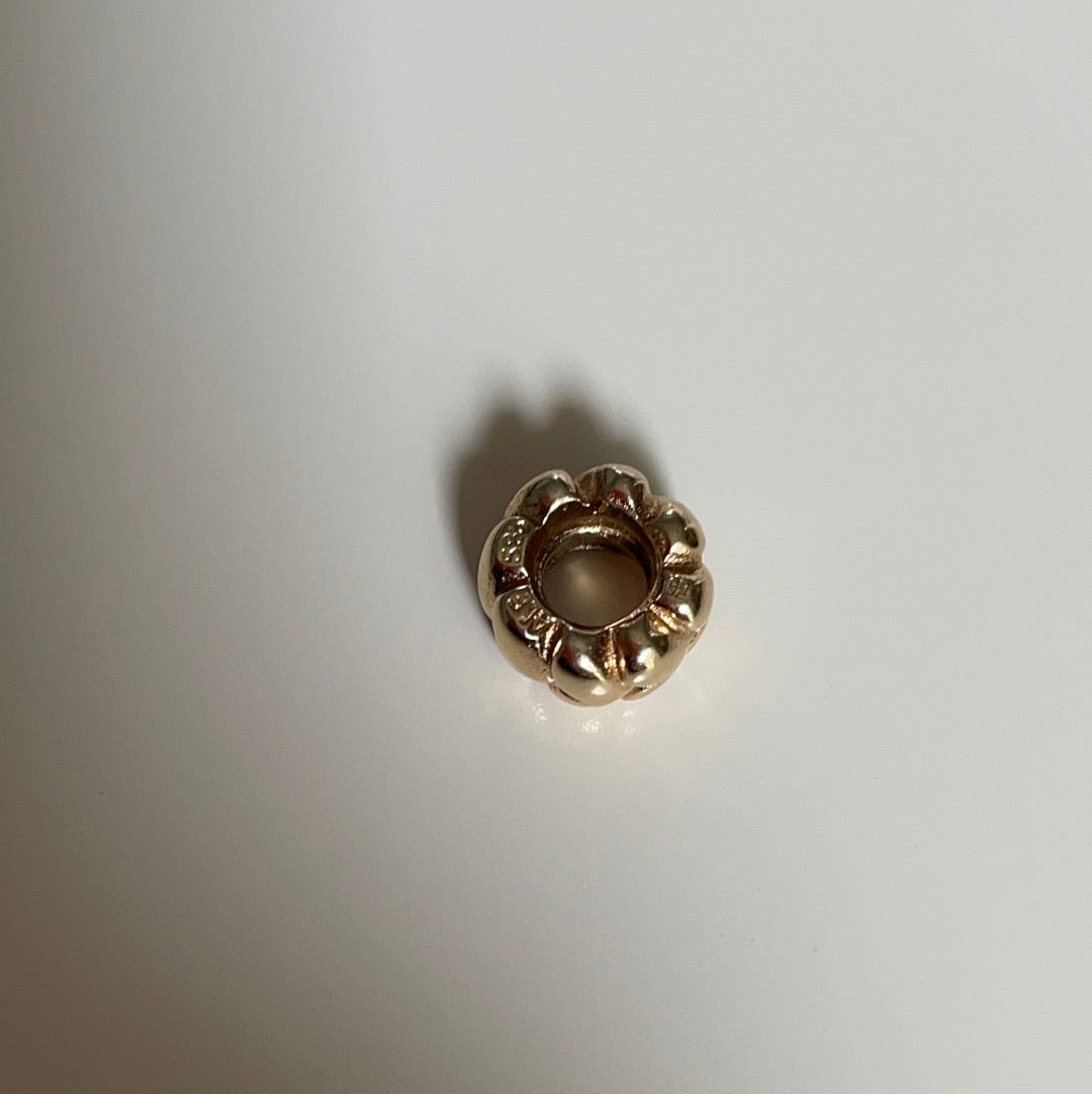 Genuine Pandora Solid 14ct Gold Big Hearts Large Spacer Charm HTF