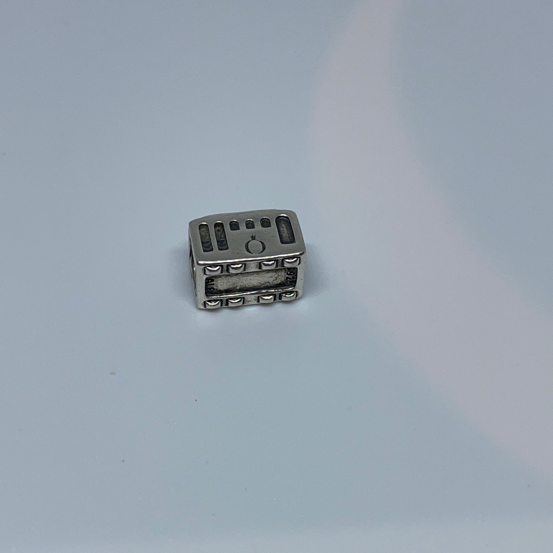 Genuine Pandora Pave Tram Train Charm Logo Charm