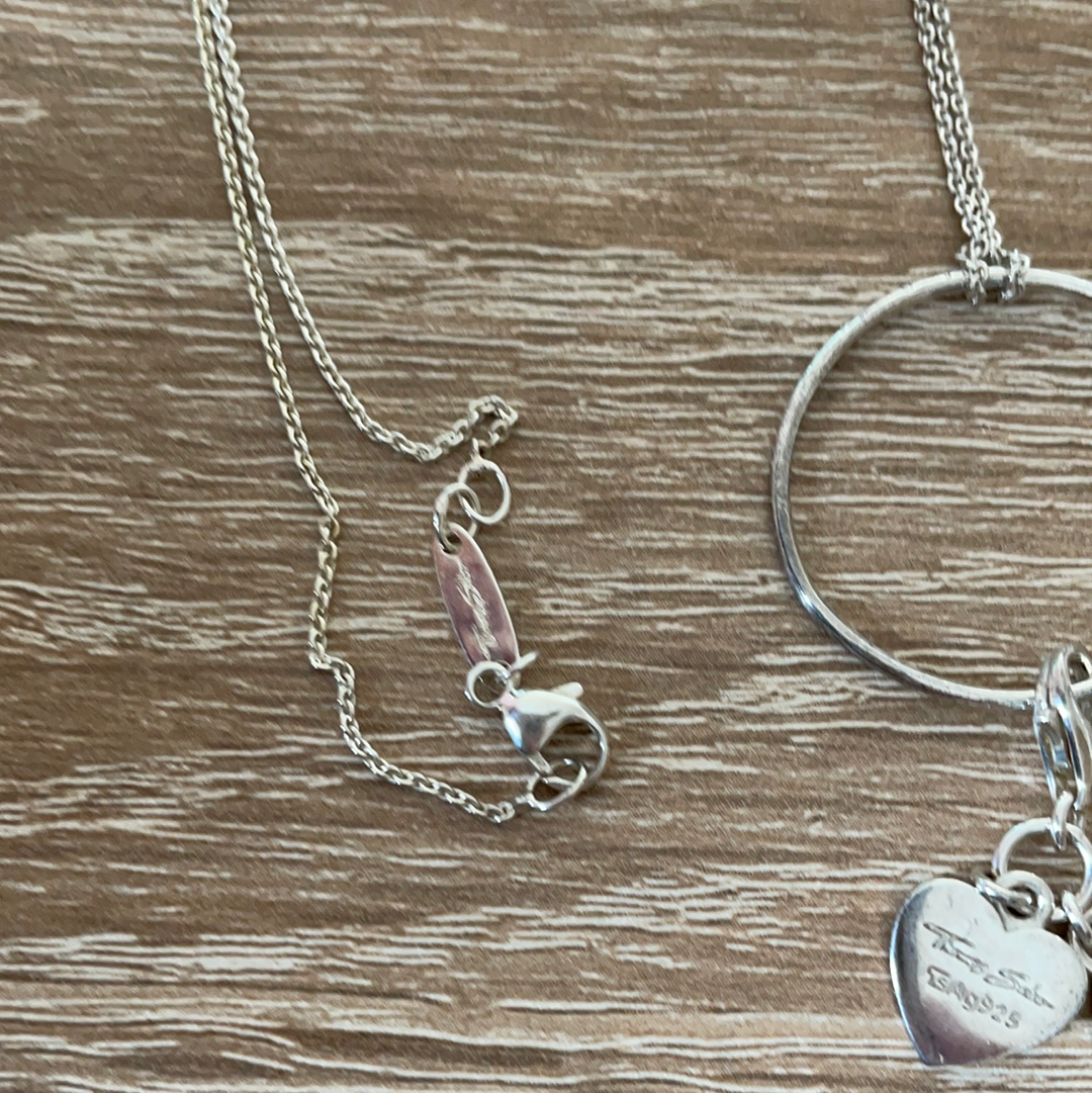 Genuine Thomas Sabo Beautiful Necklace With O Pendant and Infinity and Heart Clip Charm