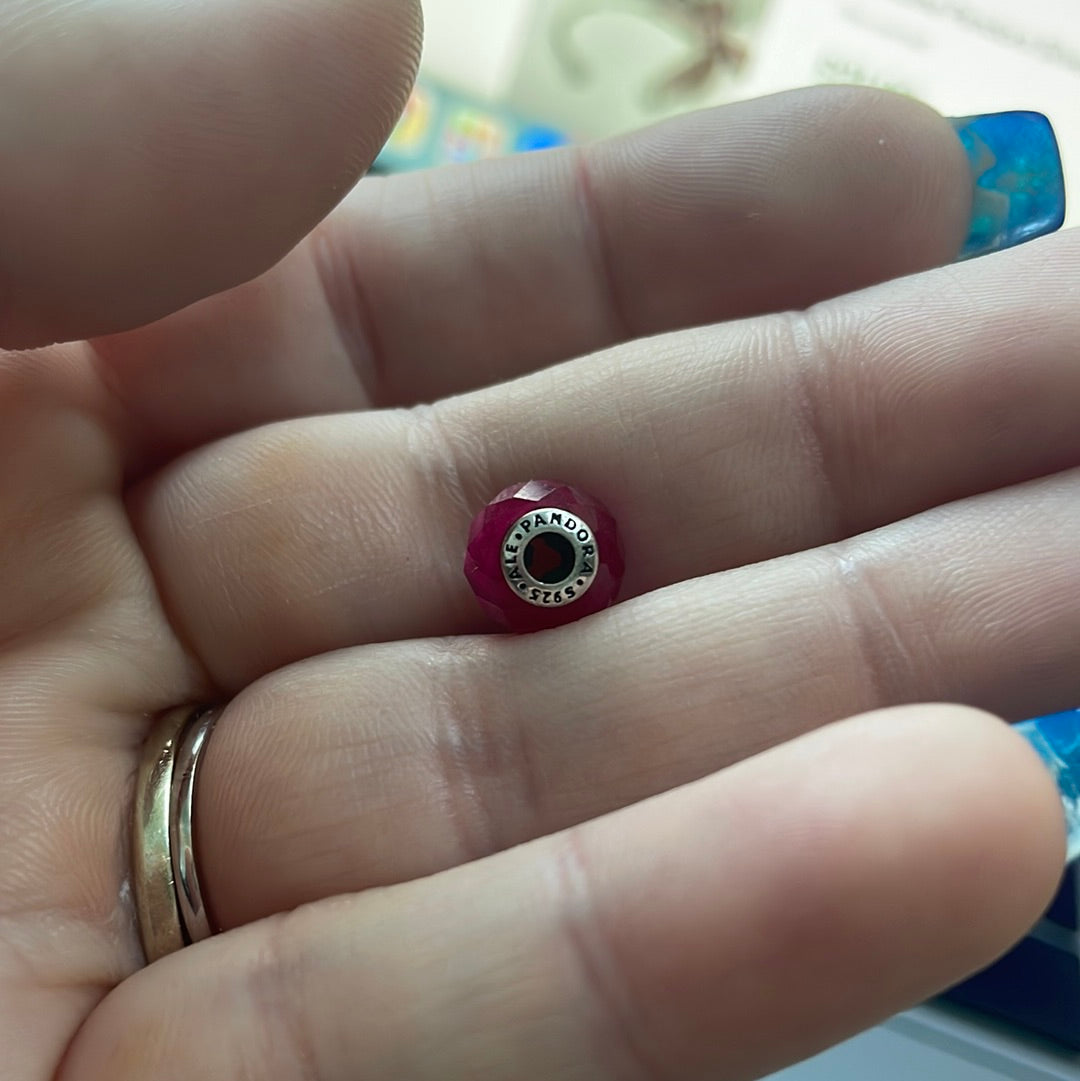 Genuine Pandora Essence Happiness Ruby Charm