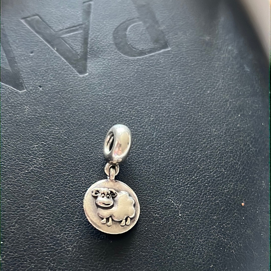 Genuine Pandora Year of the Goat Cow Dangle Charm RARE Zodiac