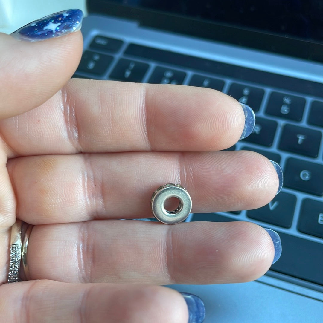 Genuine Pandora Green Flat Silver Spacer