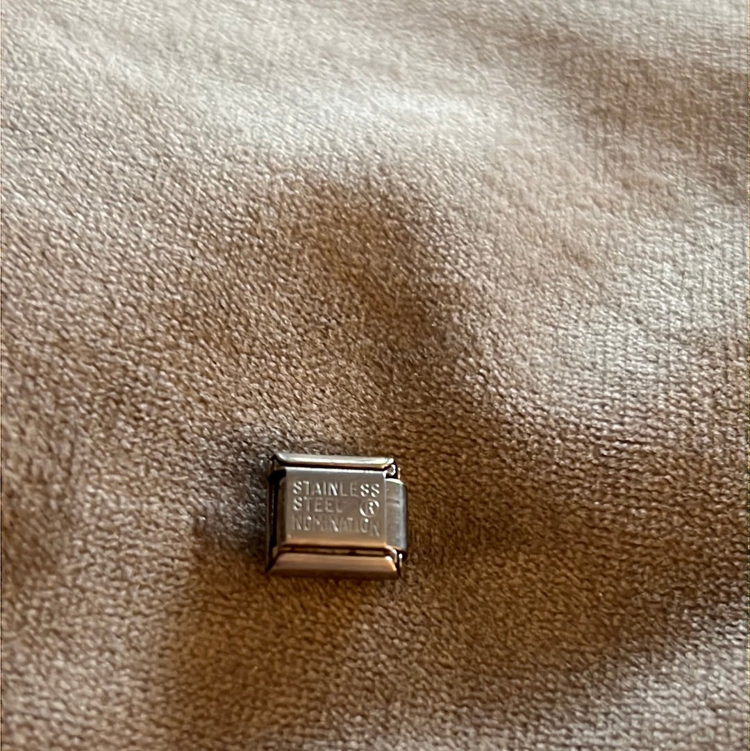 Genuine Nomination Silver Initial letter J CZ Link Charm
