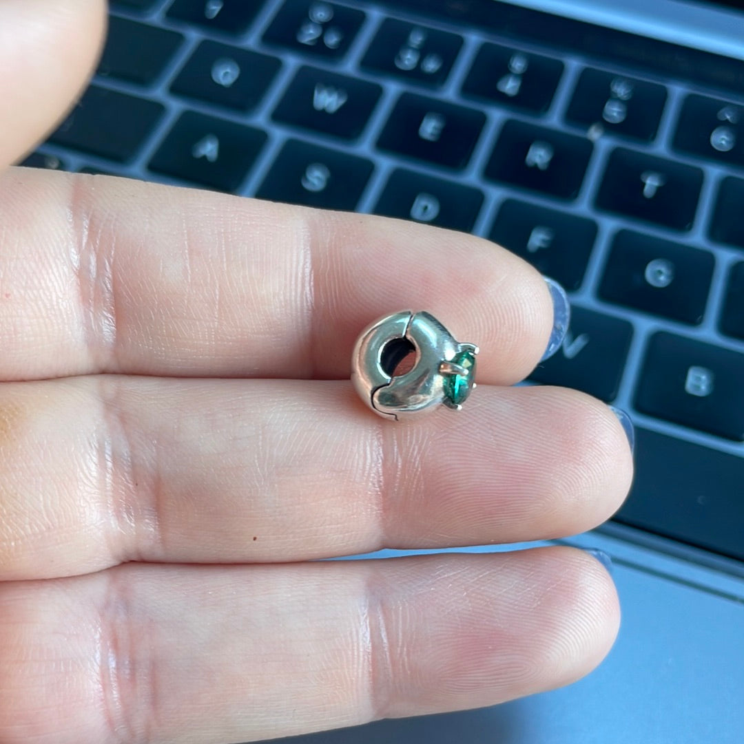 Genuine Pandora Green Solitaire Single Clip