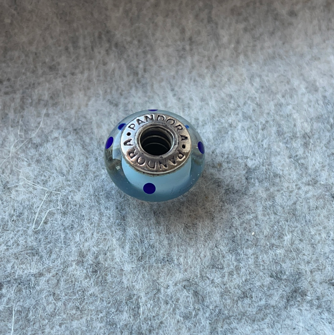 Genuine Pandora Pink or Blue Polka Dot Murano Charm VARIOUS COLOURS