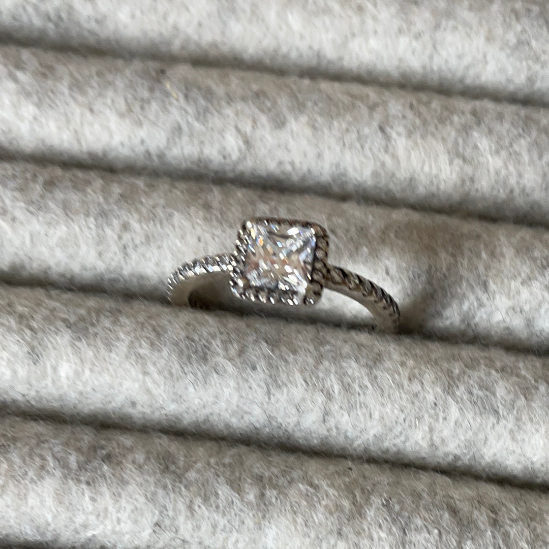 Genuine Pandora Square CZ Pave Ring Size ROSE GOLD OR SILVER