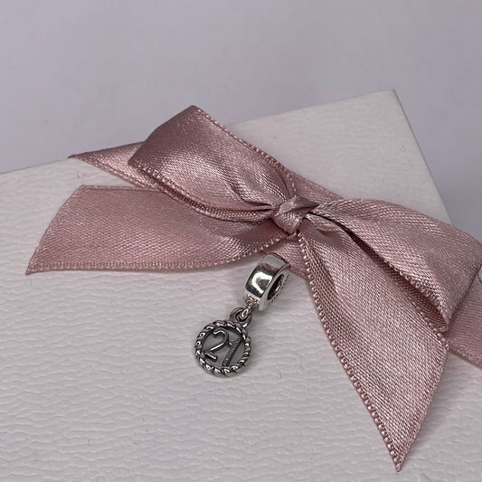 Genuine Pandora 21st Dangle Charm Birthday