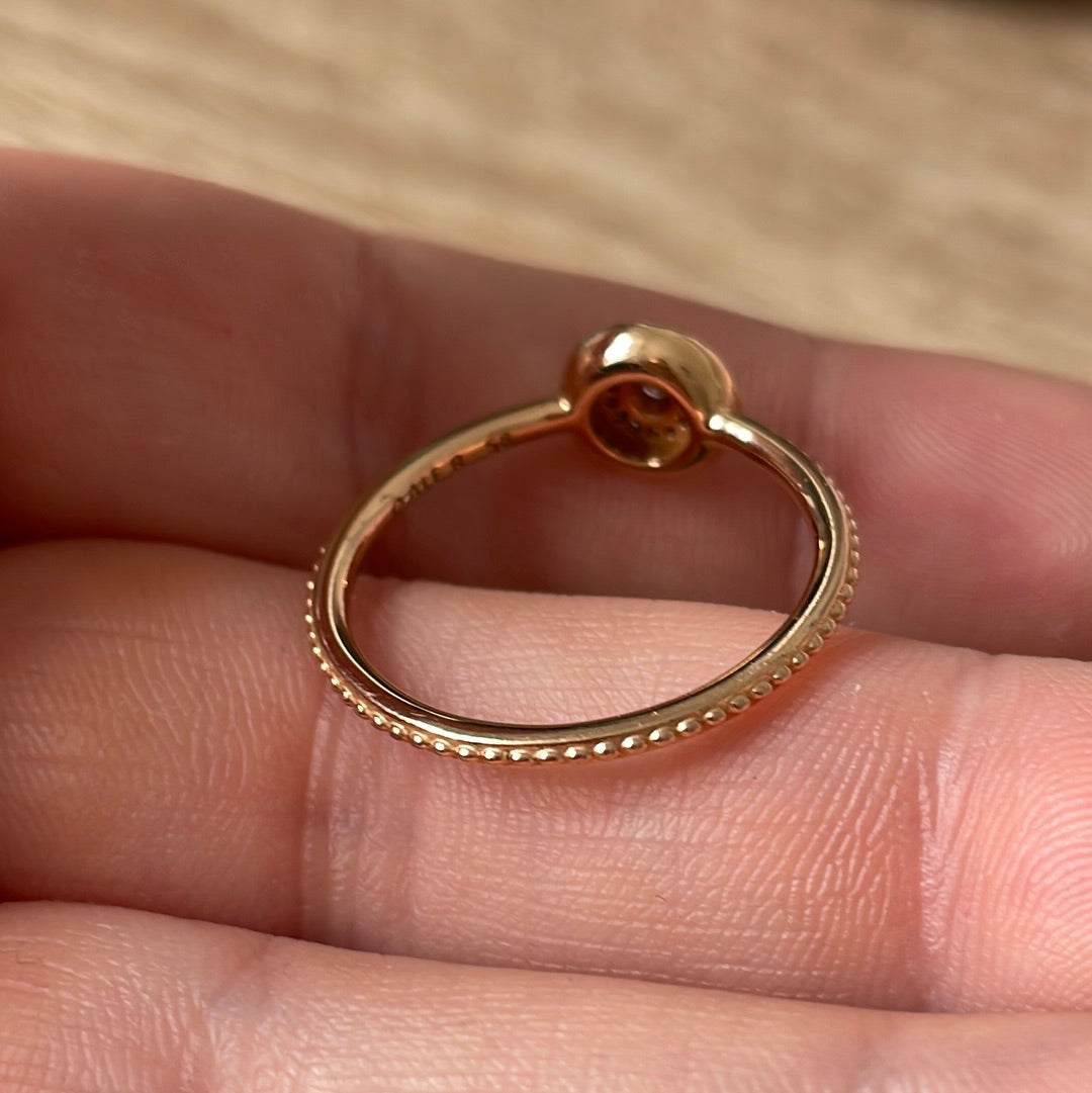 Genuine Pandora Rose Gold Pave Sparkle Circle Ring Size 50