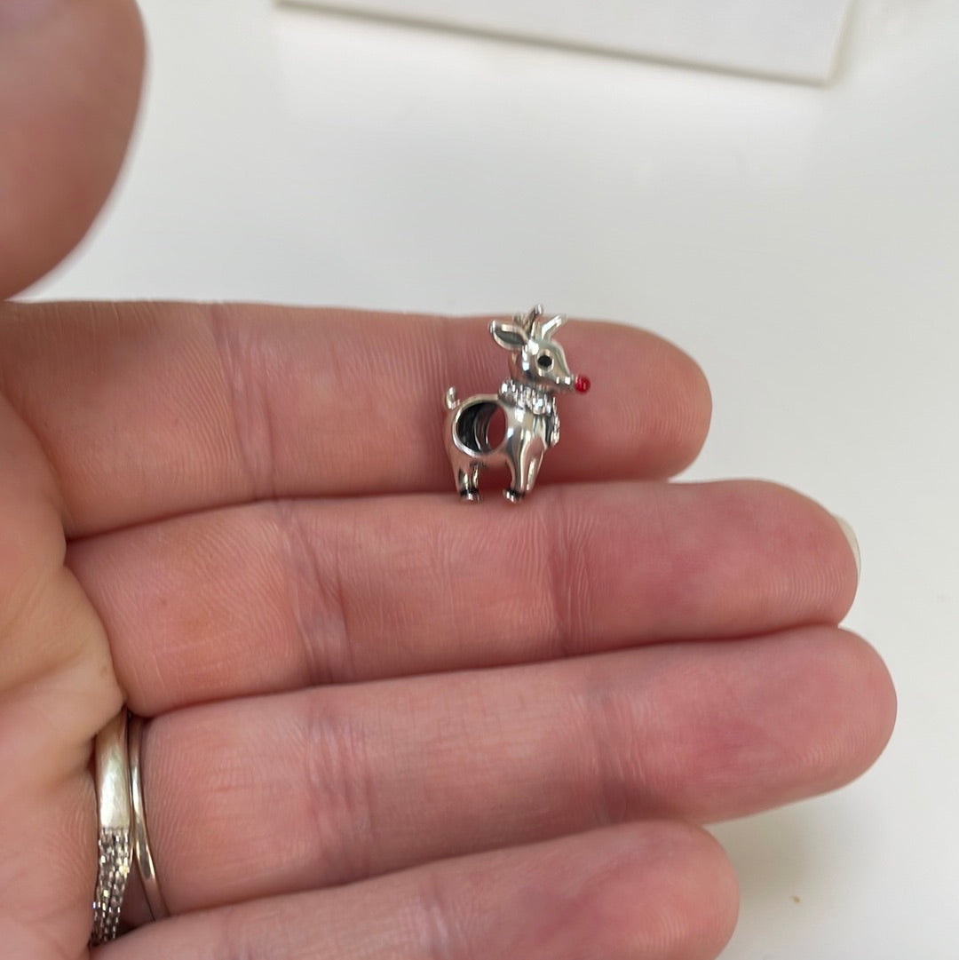 Genuine Chamilia Pave Christmas Reindeer Charm Rudolph