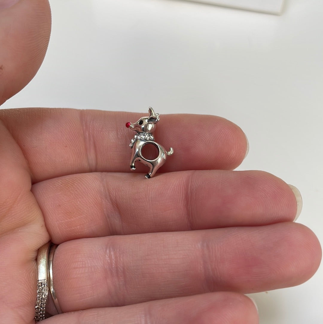Genuine Chamilia Pave Christmas Reindeer Charm Rudolph