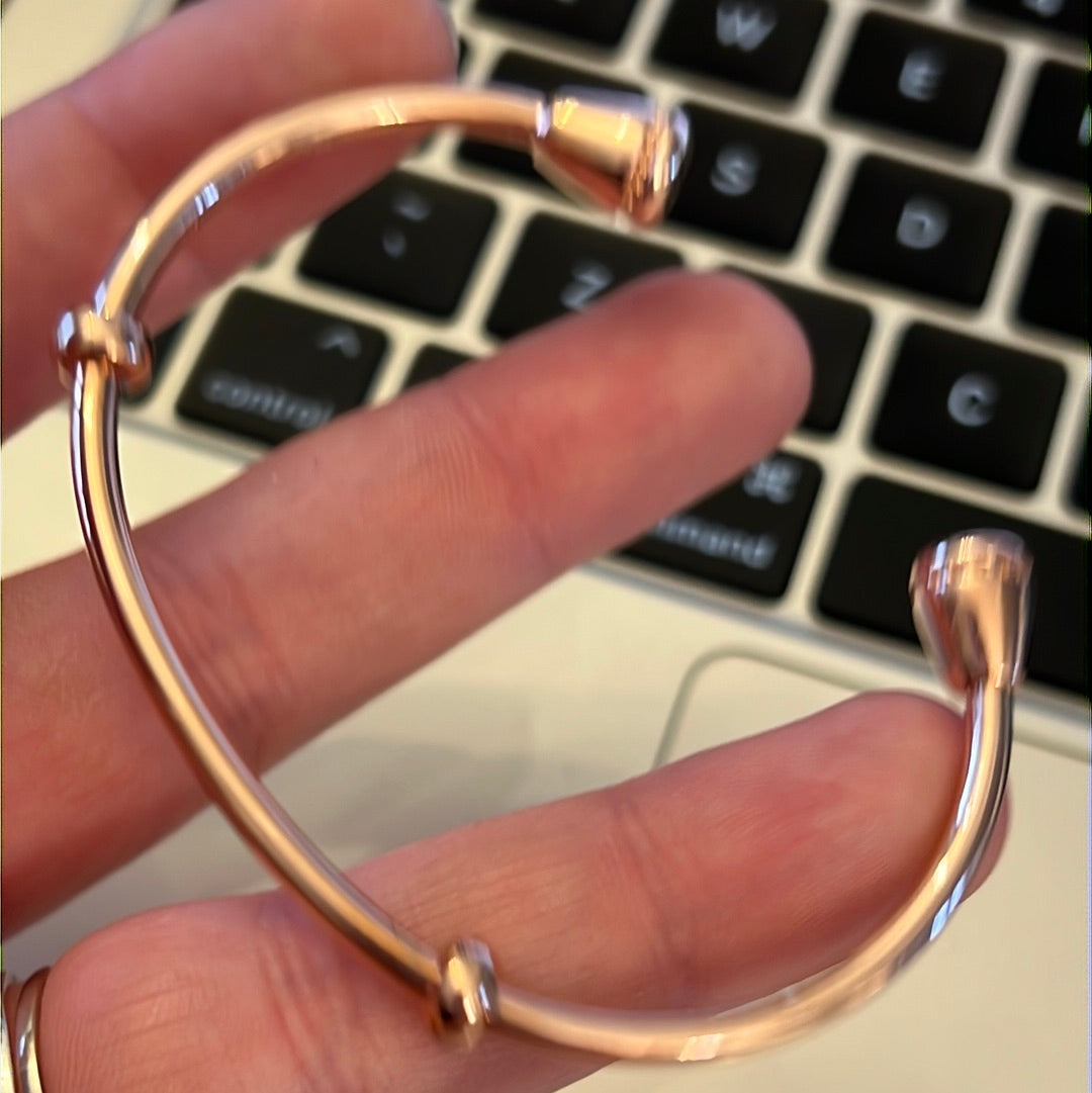 Genuine Links of London Rose Gold Vermeil Medium Cuff Bracelet 18cm BN