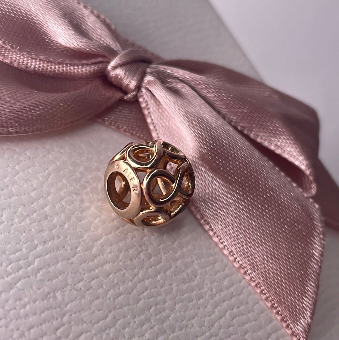 Genuine Pandora Rose Gold Infinity Openwork Charm