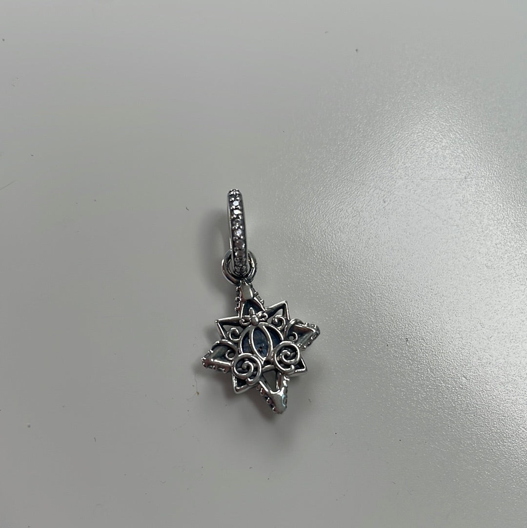 Genuine Pandora Disney Cinderella Blue Stone Star Dangle Charm