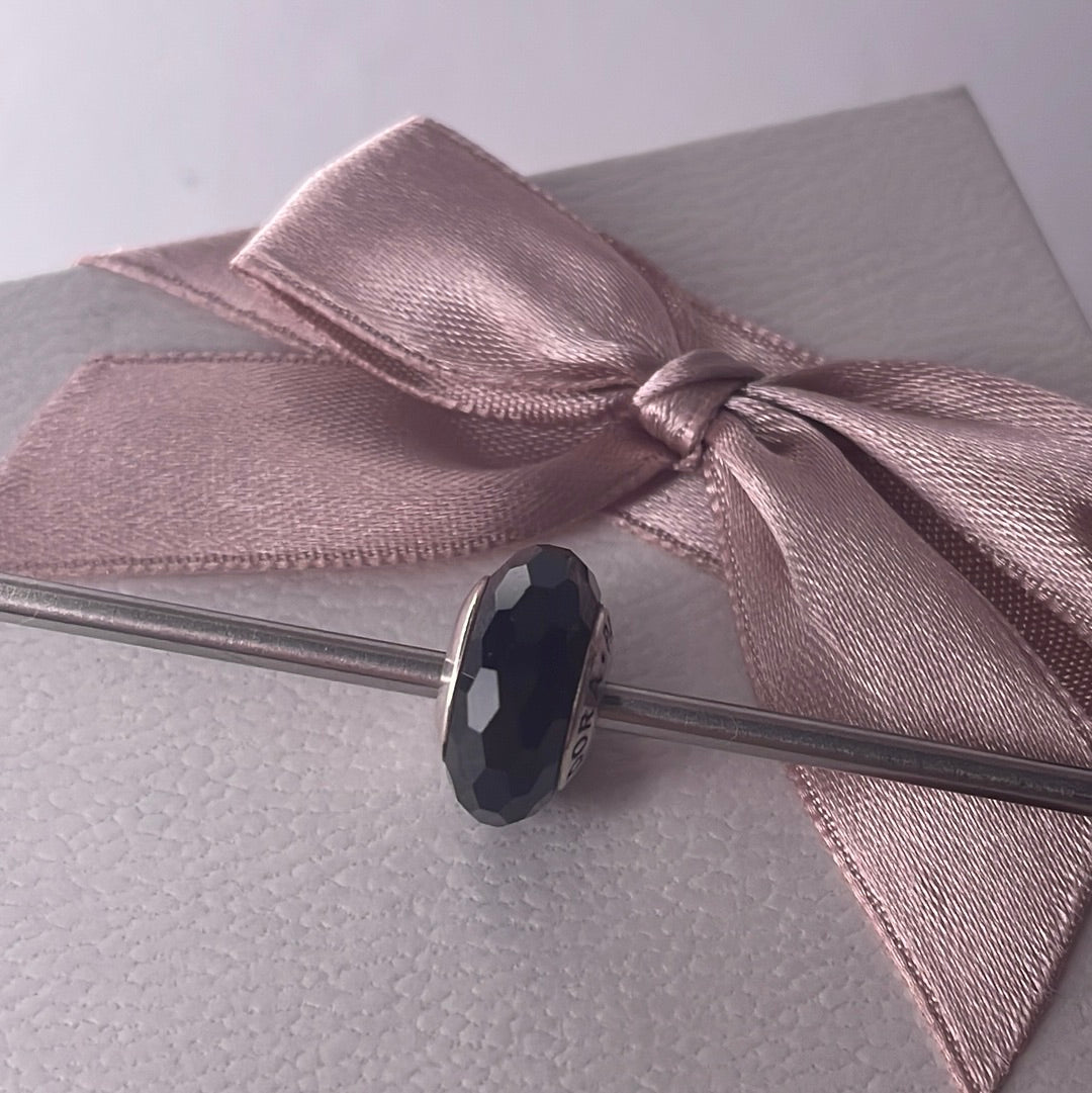 Genuine Pandora Black Facetted Murano Charm