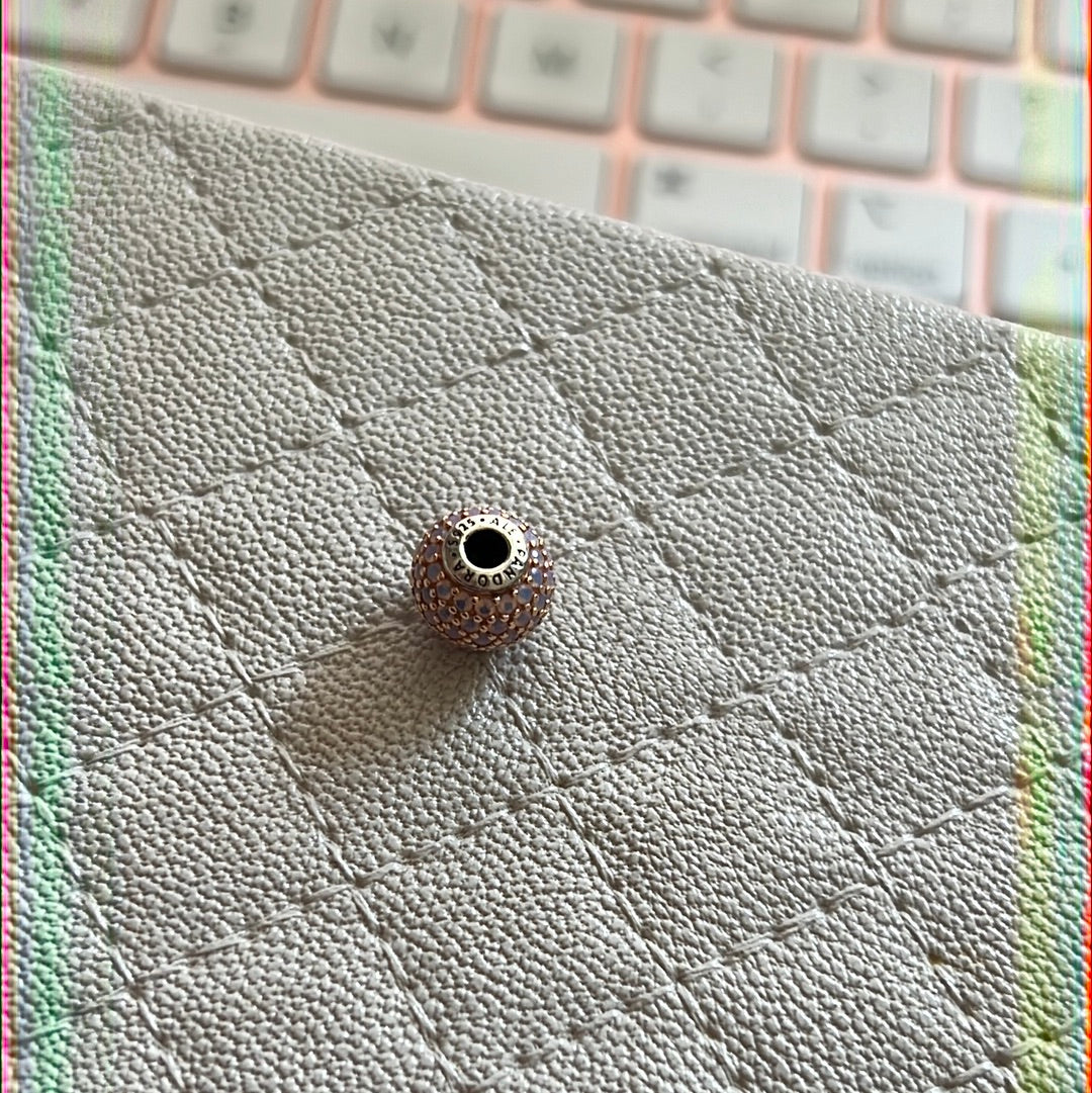 Genuine Pandora Essence Two Tone & Opal Gemstone Charm RARE