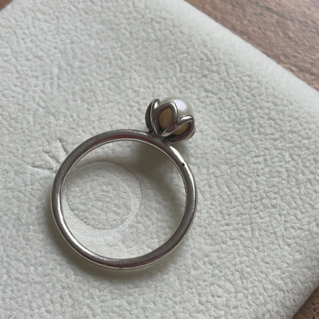 Genuine Pandora Freshwater Pearl Ring Size 56