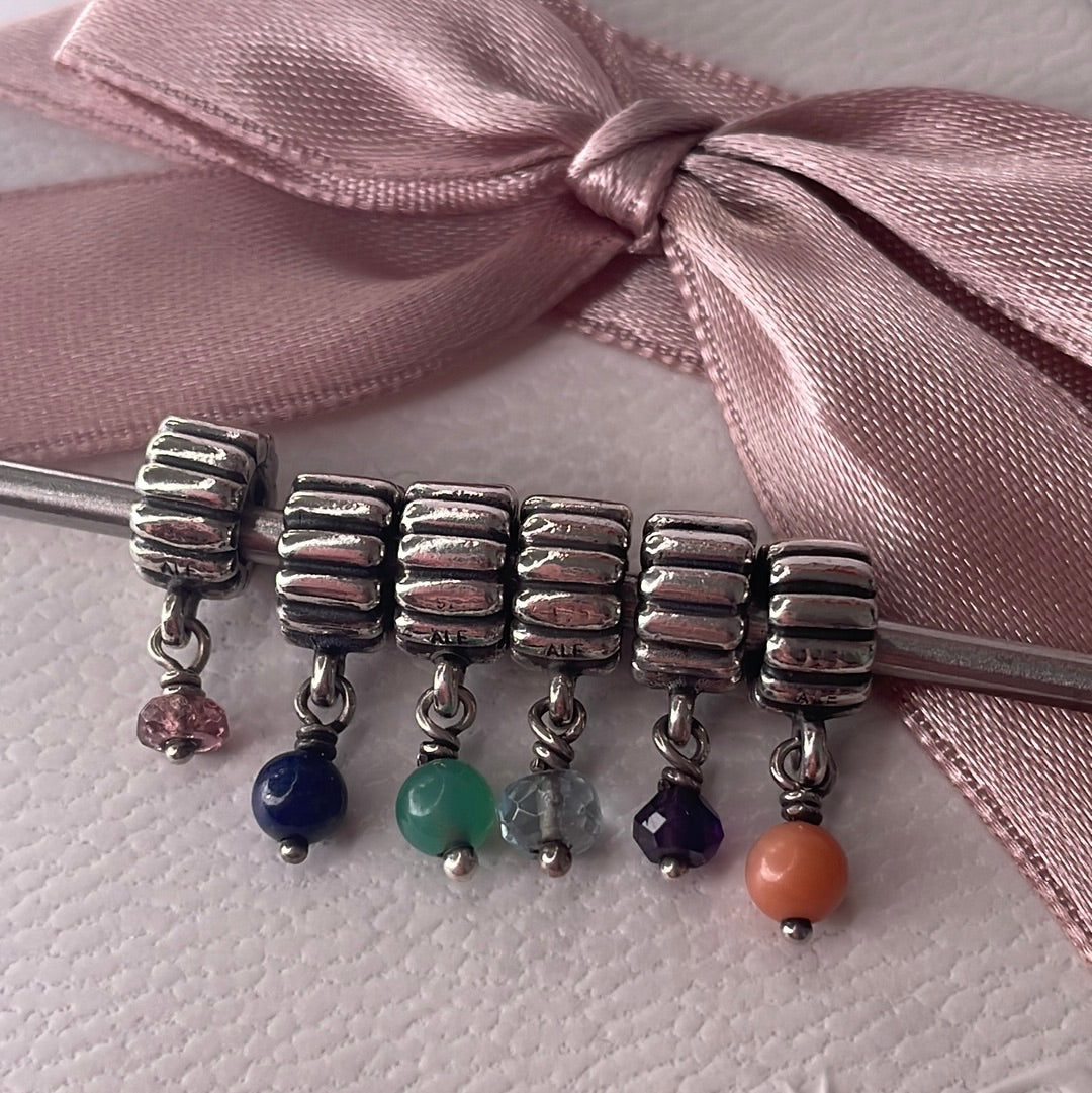 Genuine Pandora Dangle Charm with Choice of Colour Stone