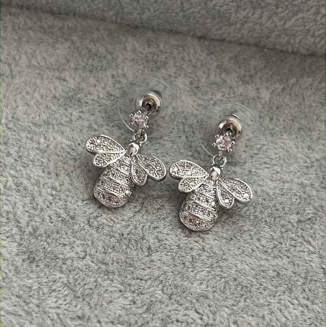 Brand New Sterling Silver Posts Bumble Bee Earrings Beautiful!