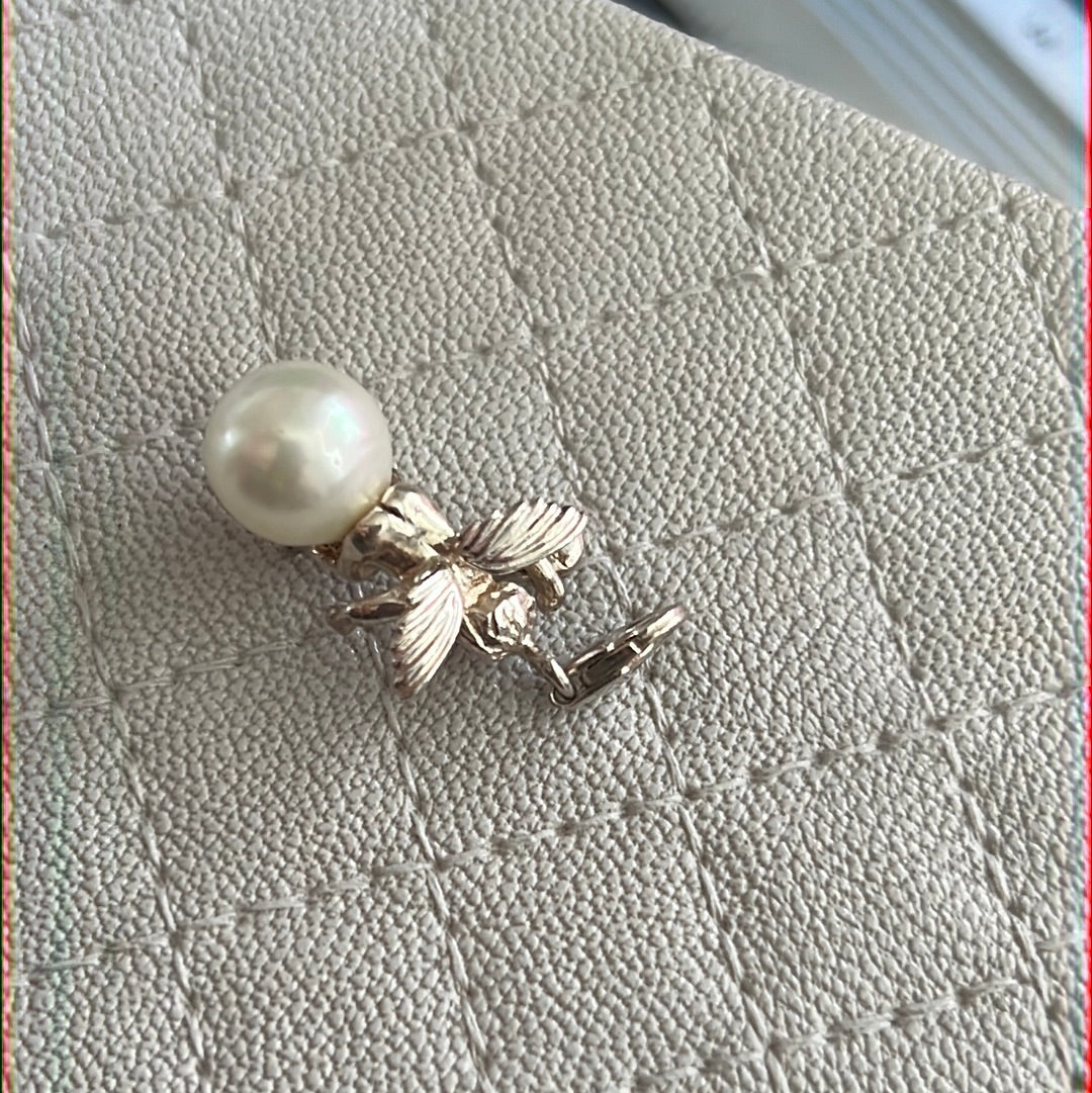 Thomas Sabo Sterling Large Silver Cherub Angel Clip Dangle With Large Pearl HTF