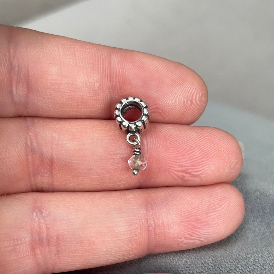 Genuine Pandora Clear Stone Retired Droplet Charm