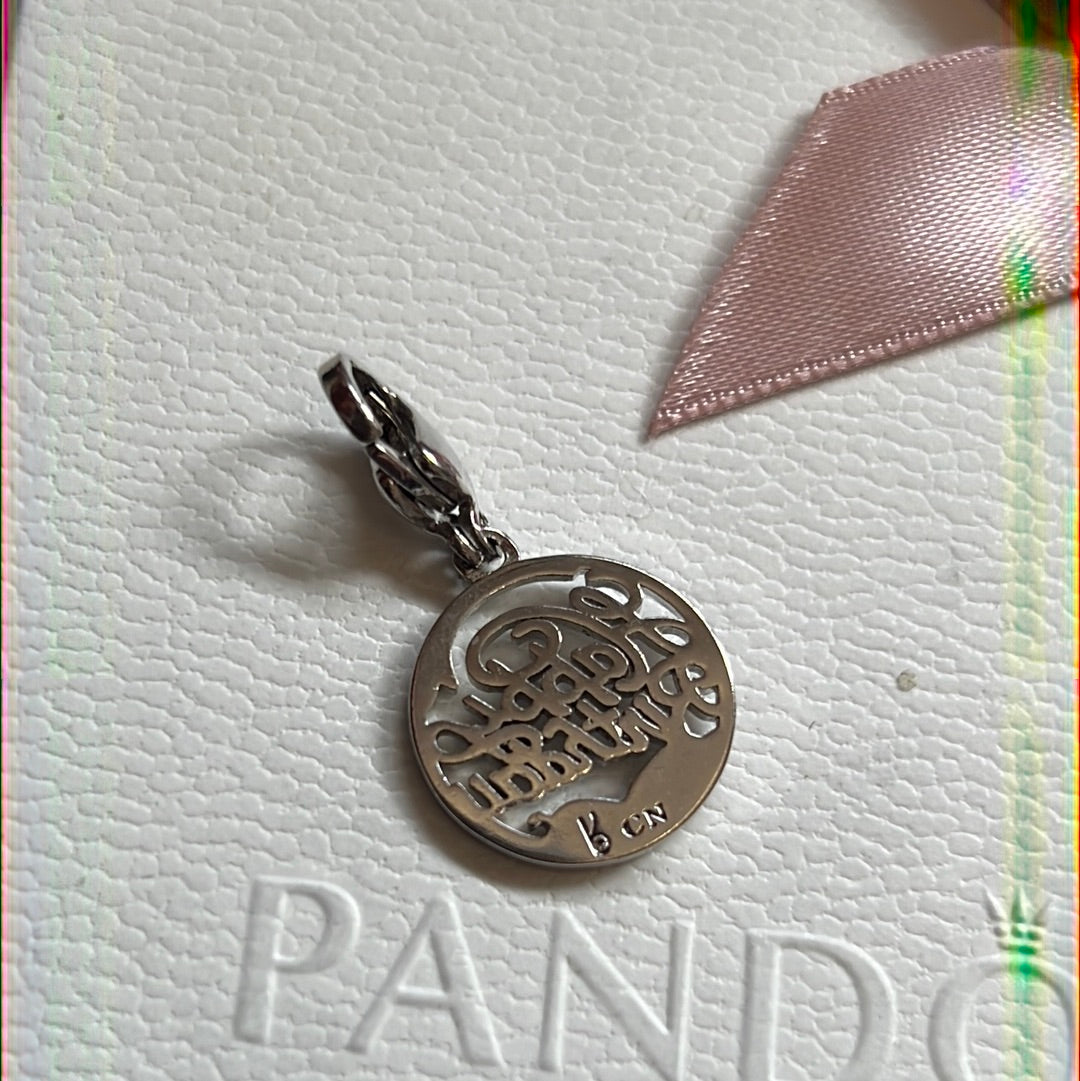 Sterling Silver Happy Birthday Clip Dangle Charm