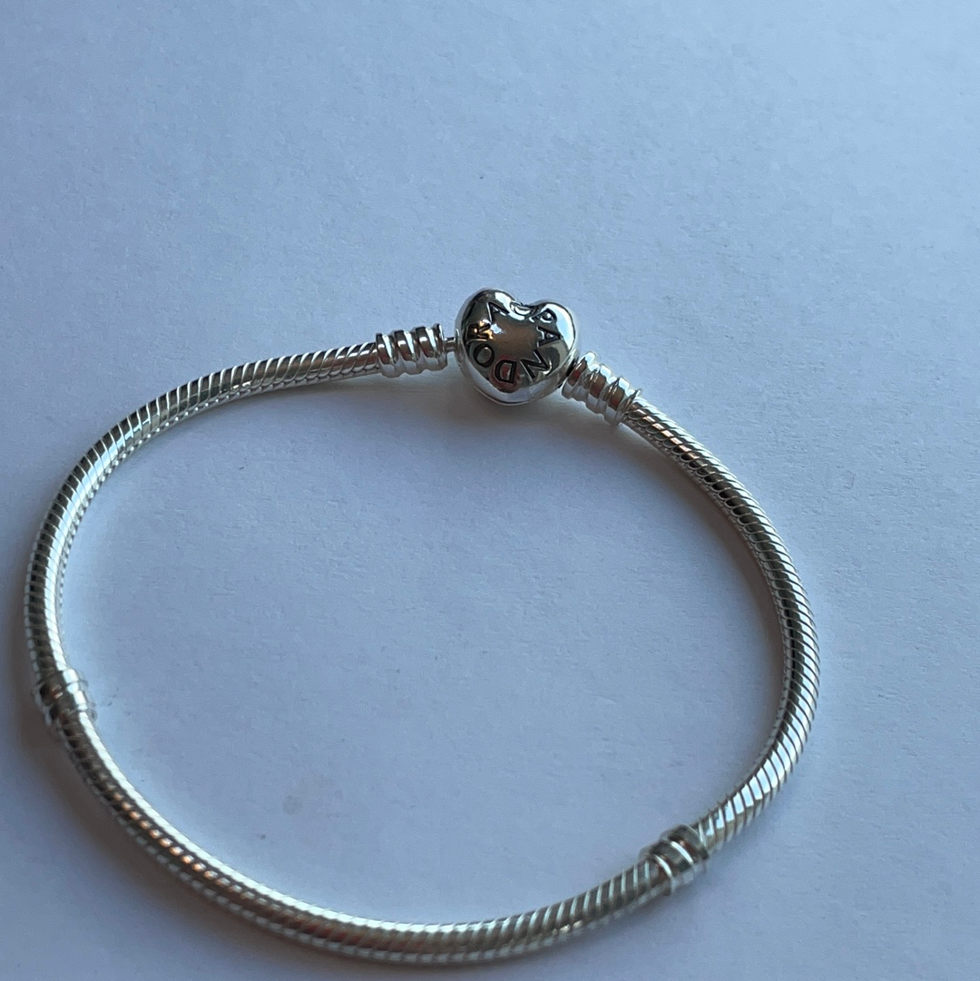 Genuine Pandora Heart Clasp Snake Chain Bracelet Various Sizes