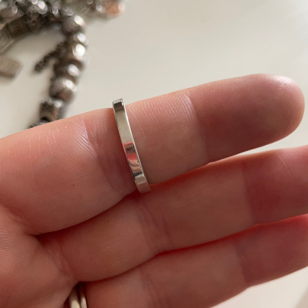 Genuine Pandora Silver Dangle Padlock Heart Ring Size...