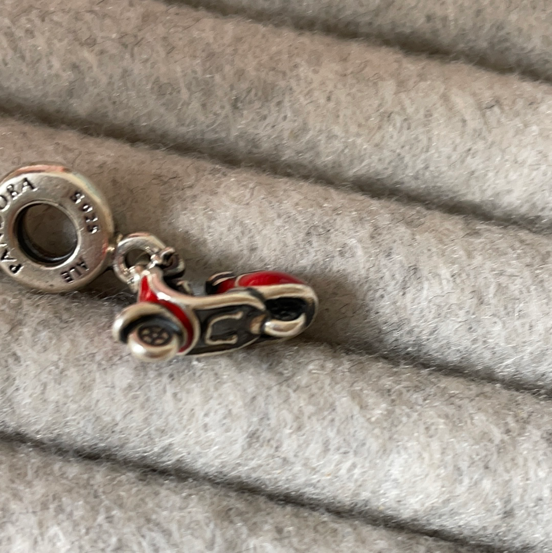 Genuine Pandora Charm Red Vespa Scooter Italian Dangle Charm