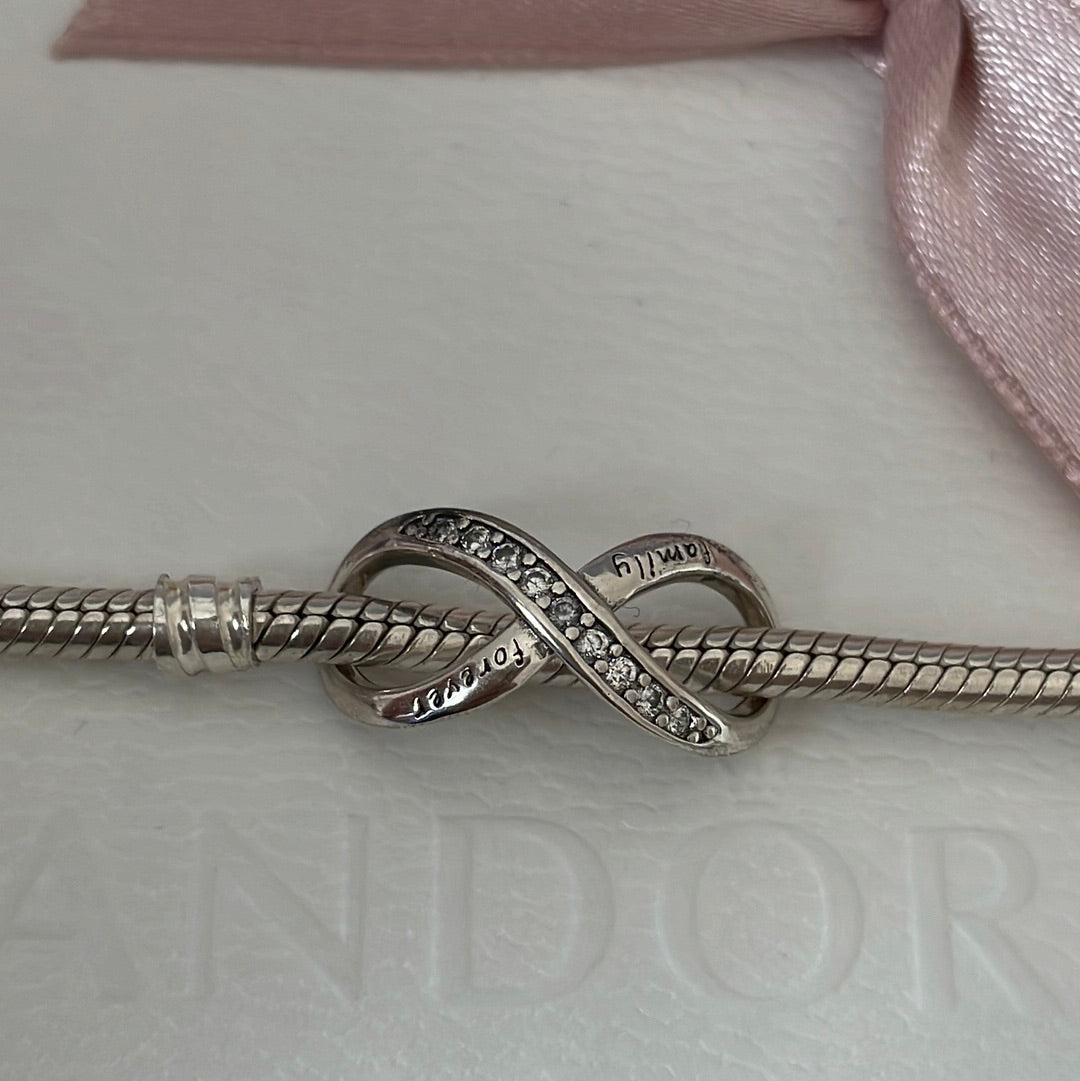 Unbranded Family Forever Pave Infinity Charm