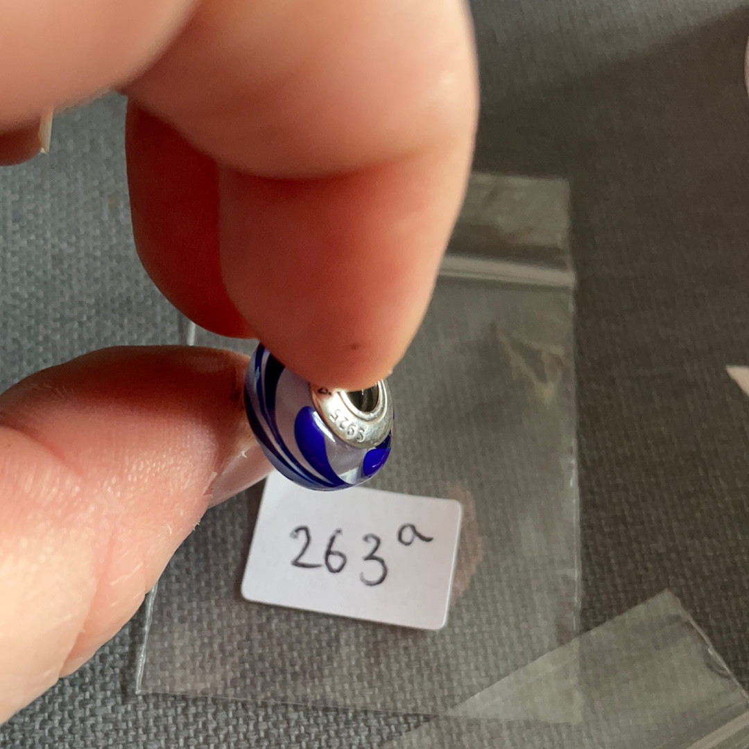 Genuine Pandora Blue Swirl Paint Murano