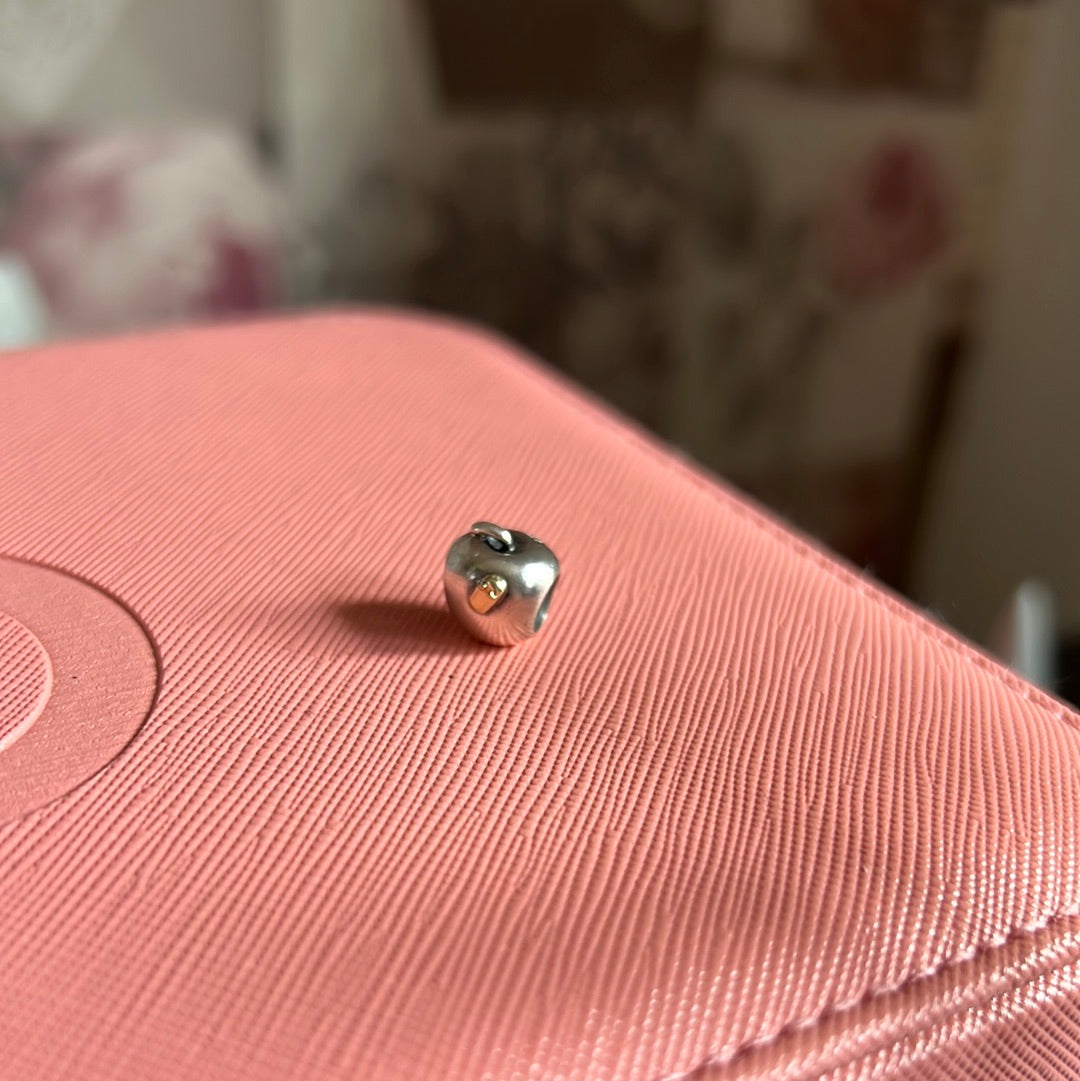 Genuine Pandora Two Tone Worm and Apple Charm