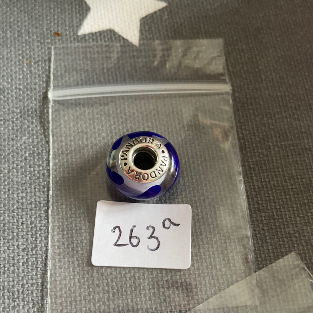 Genuine Pandora Blue Swirl Paint Murano
