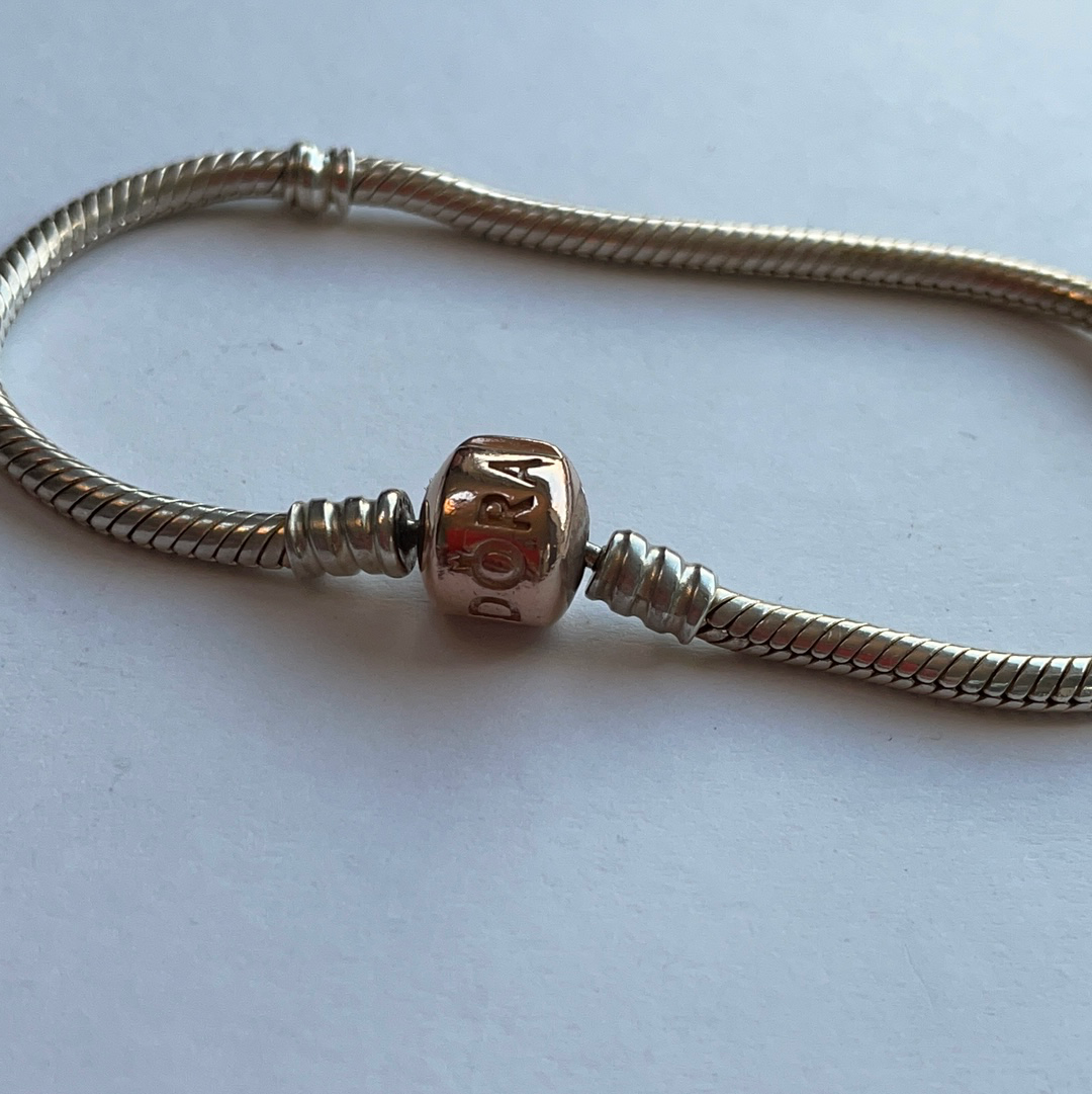 Genuine Pandora Rose Gold Clasp Snake Chain Bracelet Sizes