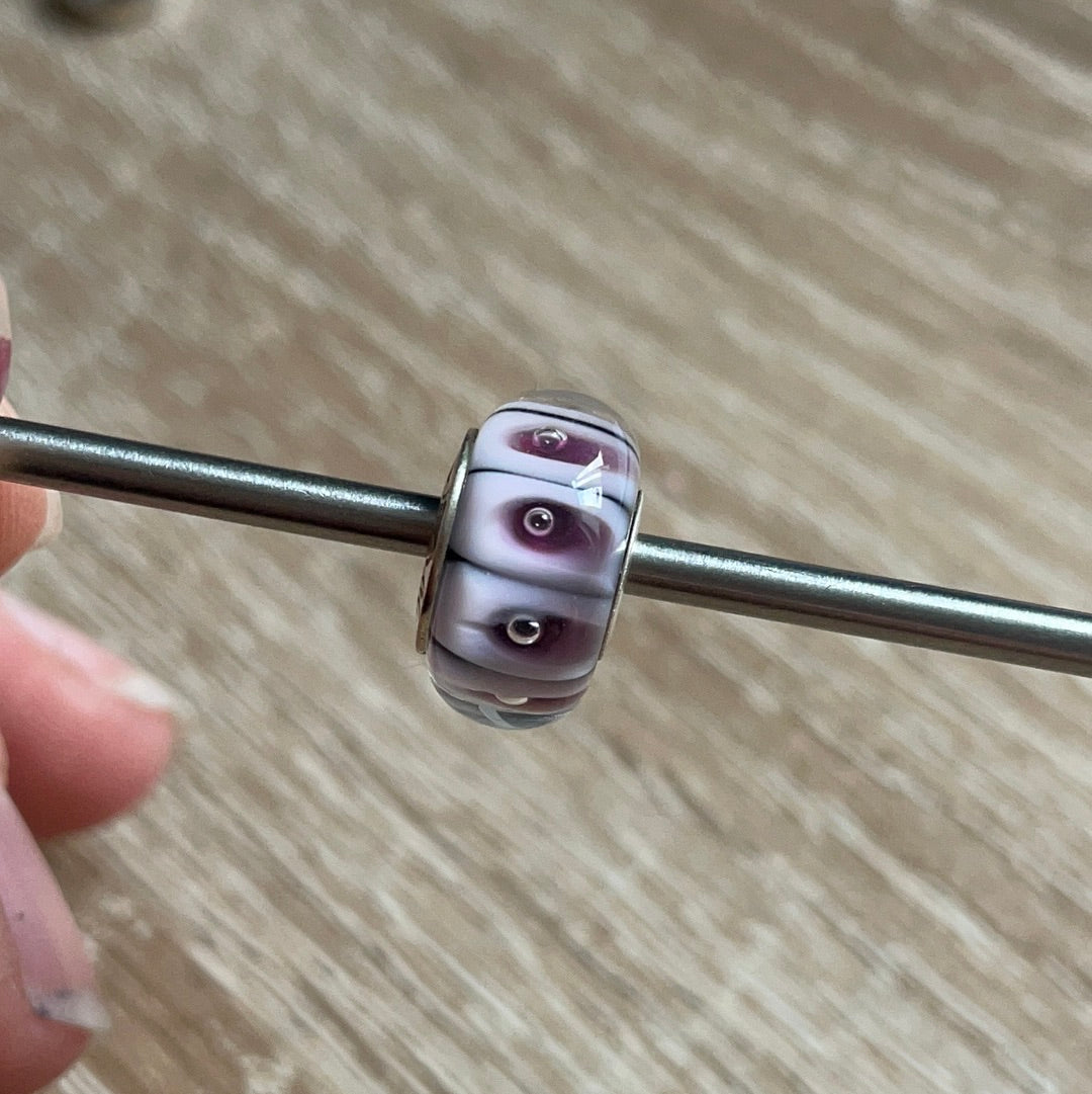 Genuine Chamilia Murano Purple Dot and Bubble Charm
