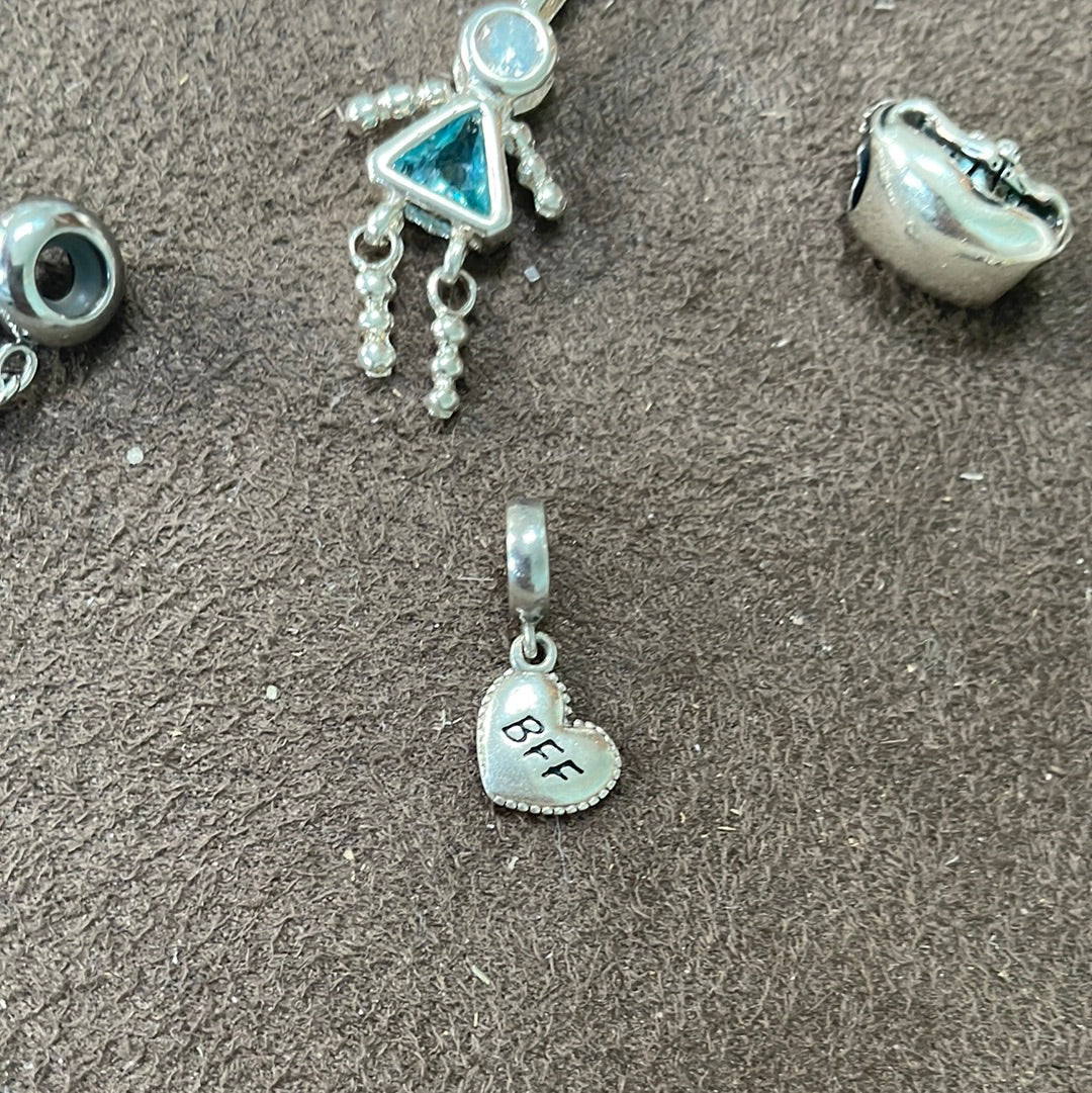 Genuine Chamilia Dangle Heart BFF Charm